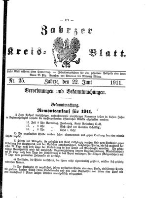 Zabrzer Kreis-Blatt vom 22.06.1911