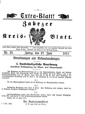 Zabrzer Kreis-Blatt vom 27.06.1911