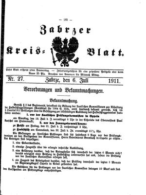 Zabrzer Kreis-Blatt vom 06.07.1911