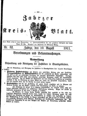 Zabrzer Kreis-Blatt vom 10.08.1911