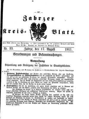 Zabrzer Kreis-Blatt vom 17.08.1911