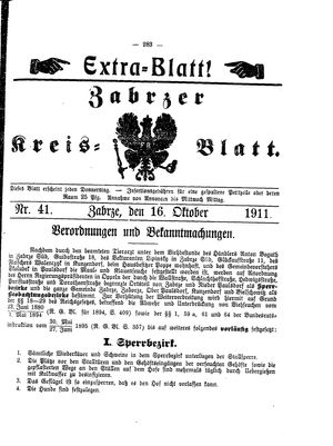 Zabrzer Kreis-Blatt vom 16.10.1911