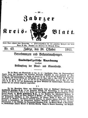 Zabrzer Kreis-Blatt vom 26.10.1911