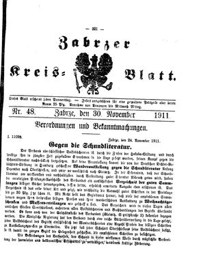 Zabrzer Kreis-Blatt vom 30.11.1911