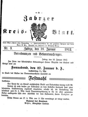 Zabrzer Kreis-Blatt vom 18.01.1912