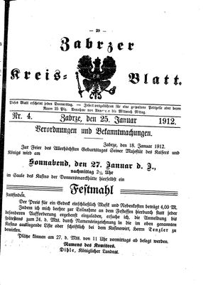 Zabrzer Kreis-Blatt vom 25.01.1912