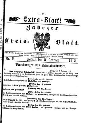 Zabrzer Kreis-Blatt on Feb 5, 1912