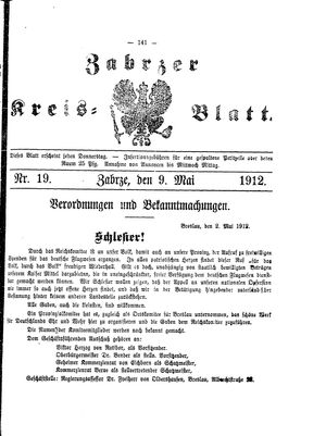 Zabrzer Kreis-Blatt vom 09.05.1912