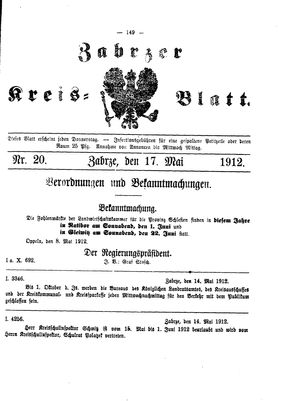 Zabrzer Kreis-Blatt vom 17.05.1912