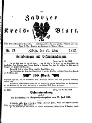 Zabrzer Kreis-Blatt vom 23.05.1912
