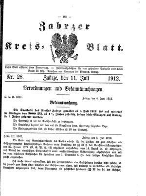 Zabrzer Kreis-Blatt vom 11.07.1912