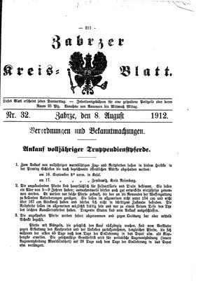 Zabrzer Kreis-Blatt vom 08.08.1912