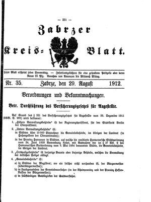 Zabrzer Kreis-Blatt vom 29.08.1912