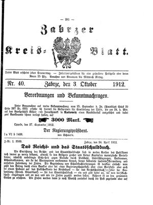 Zabrzer Kreis-Blatt vom 03.10.1912