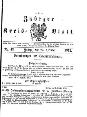 Zabrzer Kreis-Blatt vom 24.10.1912