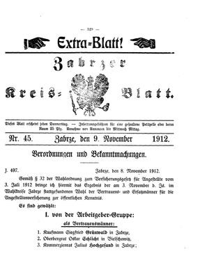 Zabrzer Kreis-Blatt on Nov 9, 1912