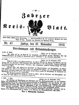 Zabrzer Kreis-Blatt vom 21.11.1912