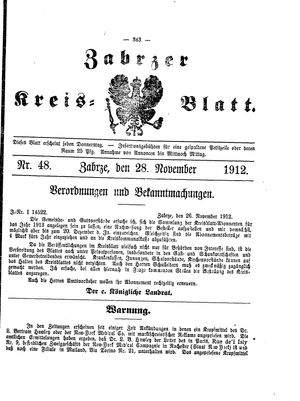 Zabrzer Kreis-Blatt vom 28.11.1912
