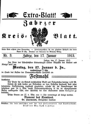 Zabrzer Kreis-Blatt on Jan 17, 1913