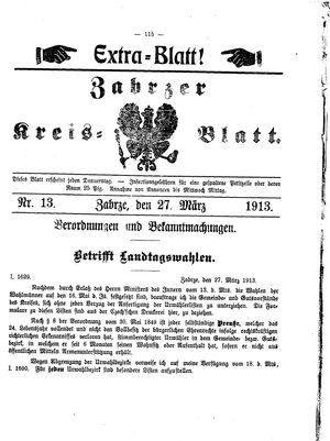Zabrzer Kreis-Blatt on Mar 27, 1913
