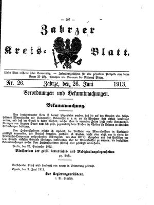 Zabrzer Kreis-Blatt vom 26.06.1913