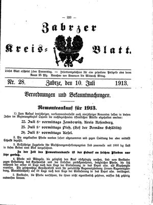 Zabrzer Kreis-Blatt vom 10.07.1913