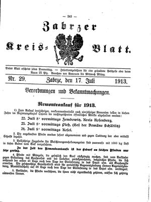 Zabrzer Kreis-Blatt vom 17.07.1913