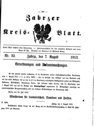 Zabrzer Kreis-Blatt vom 07.08.1913