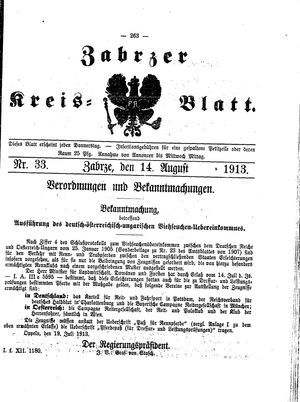 Zabrzer Kreis-Blatt on Aug 14, 1913