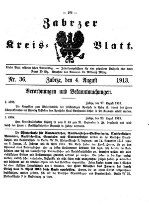 Zabrzer Kreis-Blatt vom 04.09.1913