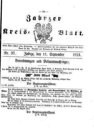 Zabrzer Kreis-Blatt vom 11.09.1913