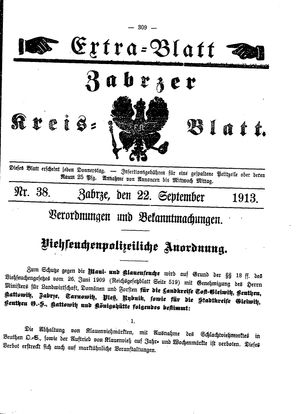 Zabrzer Kreis-Blatt vom 22.09.1913