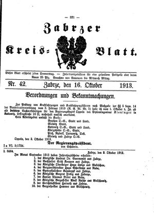 Zabrzer Kreis-Blatt on Oct 16, 1913