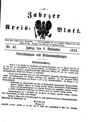 Zabrzer Kreis-Blatt on Nov 6, 1913