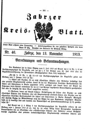Zabrzer Kreis-Blatt vom 13.11.1913