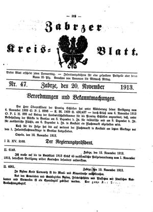 Zabrzer Kreis-Blatt vom 20.11.1913