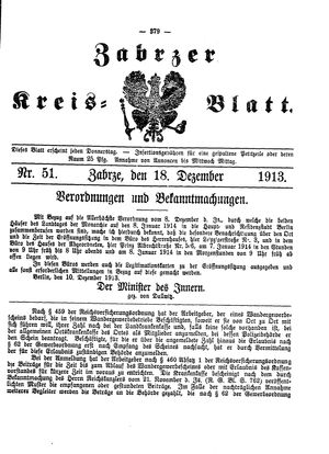 Zabrzer Kreis-Blatt vom 18.12.1913
