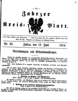 Zabrzer Kreis-Blatt vom 18.06.1914