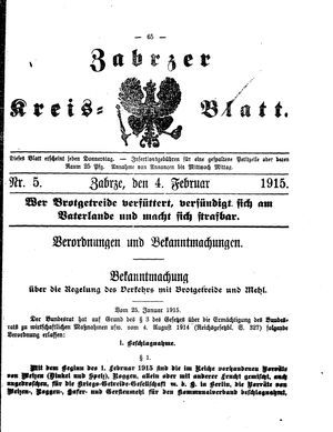 Zabrzer Kreis-Blatt on Feb 4, 1915