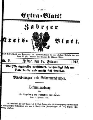Zabrzer Kreis-Blatt vom 18.02.1915
