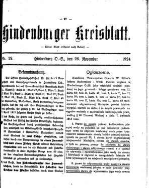 Zabrzer (Hindenburger) Kreisblatt vom 26.11.1924