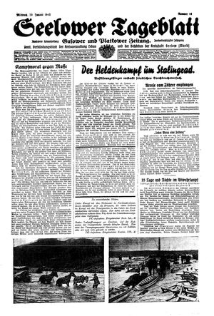 Seelower Tageblatt vom 20.01.1943