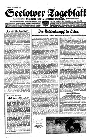 Seelower Tageblatt vom 26.01.1943