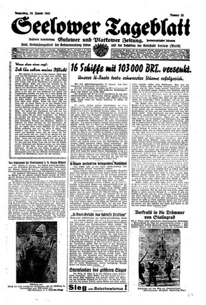 Seelower Tageblatt vom 28.01.1943