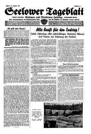 Seelower Tageblatt vom 29.01.1943
