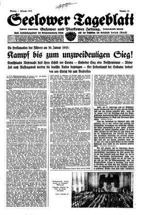 Seelower Tageblatt vom 01.02.1943