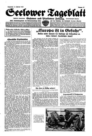 Seelower Tageblatt vom 13.02.1943