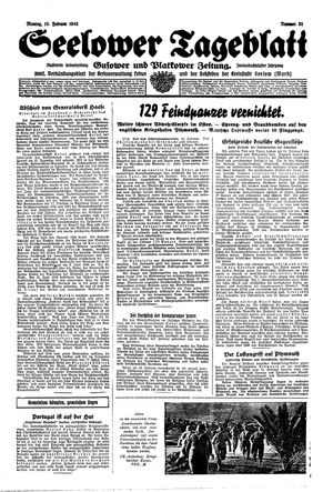 Seelower Tageblatt vom 15.02.1943