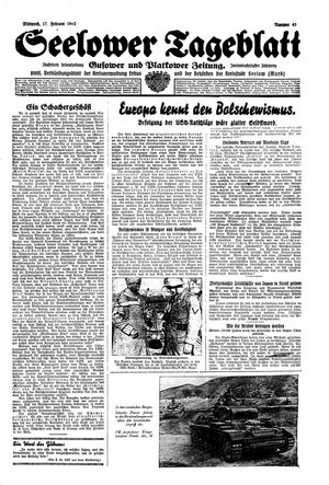 Seelower Tageblatt vom 17.02.1943