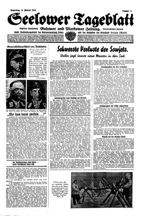 Seelower Tageblatt vom 18.02.1943